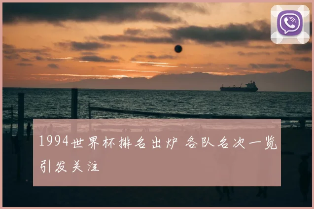 1994世界杯排名出炉 各队名次一览引发关注
